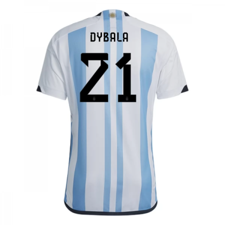 Fußballtrikots Argentinien Dybala 21 FIFA WM 2022 Kurzarm Heimtrikotsatz kaufen